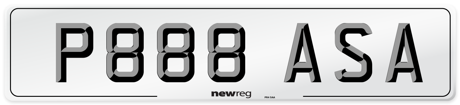 P888 ASA Number Plate from New Reg